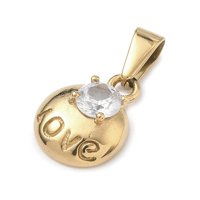 304 Stainless Steel Rhinestone Pendants STAS-A140-05B-G-1