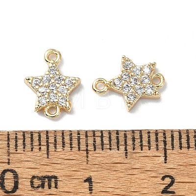 Brass Micro Pave Clear Cubic Zirconia Connector Charms FIND-Z029-09G-1