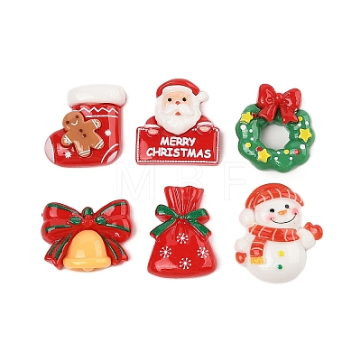 Christmas Theme Opaque Resin Cabochons CRES-M037-23-1