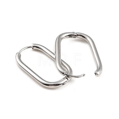 304 Stainless Steel Oval Hoop Earrings X-EJEW-M218-02B-P-1