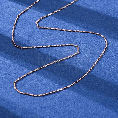 Brass Textured Bar Link Chain Necklaces NJEW-D302-65RG-1