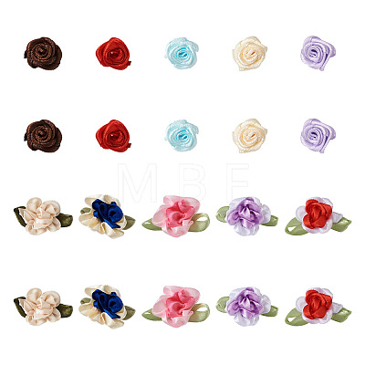  Jewelry 10 Style Polyester Imitation Flower Ornamenrt Accessories DIY-PJ0001-33-1