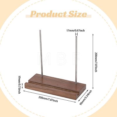 Wood Vinyl Record Slotted Display Stands with Stainless Steel Support ODIS-WH0043-344C-1
