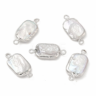 Baroque Natural Keshi Pearl Connector Charms PEAR-P004-13P-1