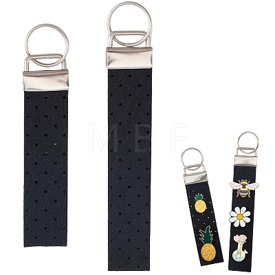 2Pcs Felt Badge Holders Keychain Clasps FIND-CP0004-06B-1