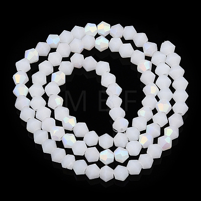 Imitation Jade Bicone Frosted Glass Bead Strands EGLA-A039-J4mm-MB06-1