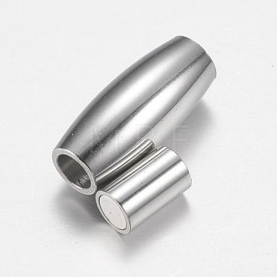 304 Stainless Steel Magnetic Clasps with Glue-in Ends STAS-F149-05P-1