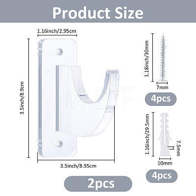 Acrylic Wall Mounted Sword Holder Display AJEW-WH0459-27-1