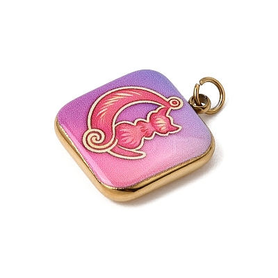 Printed 304 Stainless Steel Pendants SA-CBACFAA-07G-E-1