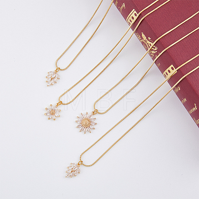 9Pcs 3 Style Brass Micro Pave Cubic Zirconia Pendants KK-DC0002-70-1