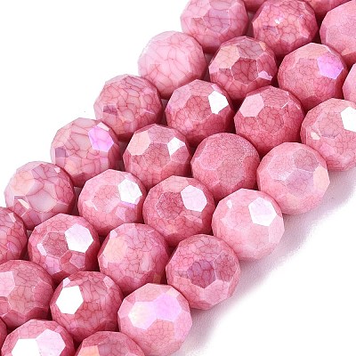 Anti-Tarnish Electroplate Glass Beads Strands EGLA-ZX010-8mm-03-1