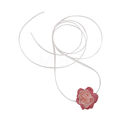 Adjustable Handmade Cloth Flower Satin Ribbon Choker Necklaces for Women WGDD09F-05-1