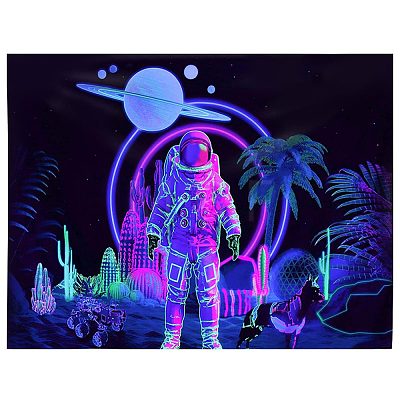 Polyester Glow in The Dark Wall Tapestry AJEW-WH0042-47B-1