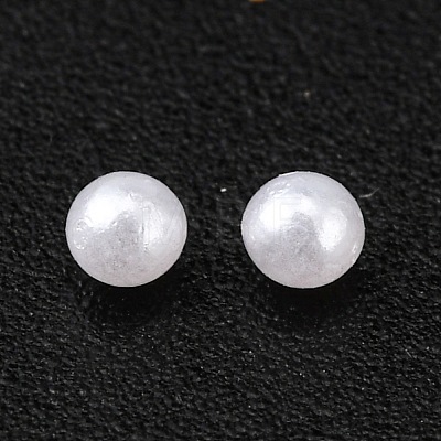 No Hole ABS Plastic Imitation Pearl Round Beads MACR-F033-2mm-24-1