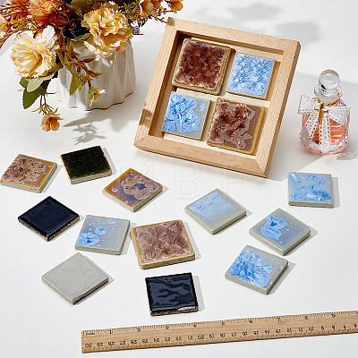 500G Square Porcelain Cabochons Mosaic Pieces Sets PORC-SP0001-26-1