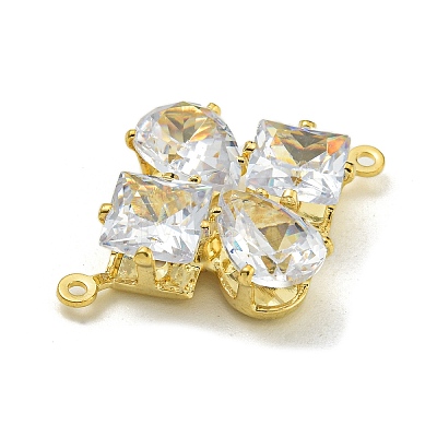 Brass Crystal Rhinestone Connector Charms KK-I715-21G-01-1