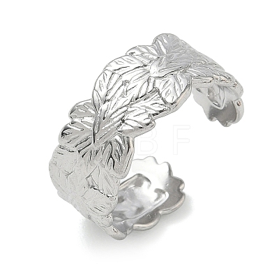 304 Stainless Steel Cuff Open Rings for Women RJEW-L341-02B-P-1