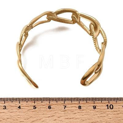 Boho 304 Stainless Steel Twisted Link Cuff Bangles SA-CBA1E89-01D-G-1