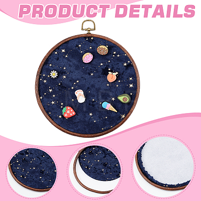 Flat Round Polyester & Acrylic Wall Mounted Brooch Organizer Display Boards AJEW-WH20006-30B-1