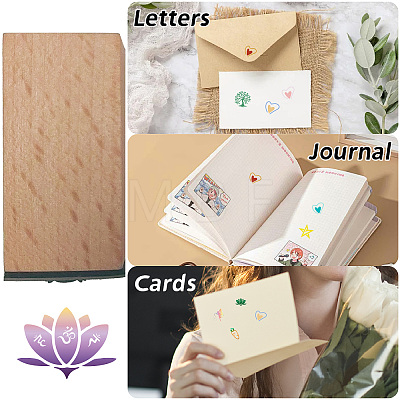 Square Wooden Stamps DIY-WH0546-005-1