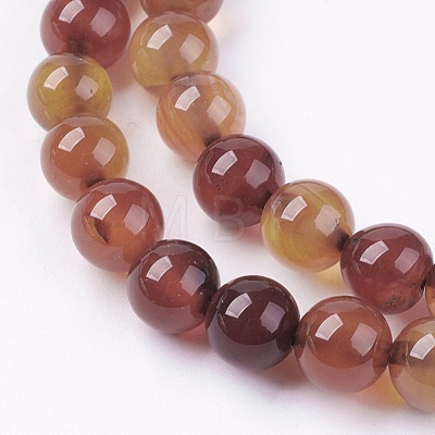 Natural Agate Bead Strands G-R173-8mm-05-1