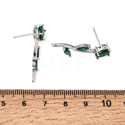 Brass Micro Pave Cubic Zirconia Stud Earrings KK-CBA8324-20P-02-1