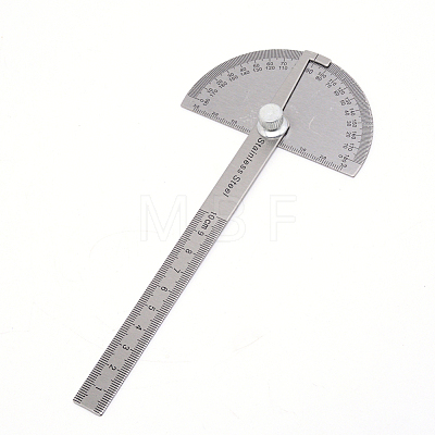Stainless Steel Protractor Ruler TOOL-WH0021-08-1