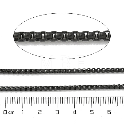 Ion Plating(IP) 304 Stainless Steel Venetian Chains Box Chains CHS-H001-2.8mm-05B-1