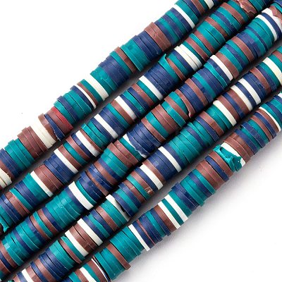 Handmade Polymer Clay Beads Strands CLAY-R089-8mm-T017-1
