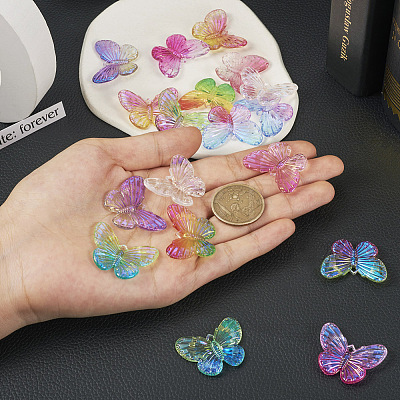  18Pcs 9 Colors Transparent Resin Pendants RESI-TA0002-03-1