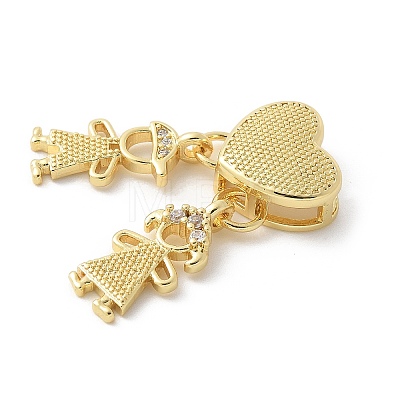 Brass Micro Pave Cubic Zirconia Pendants KK-P294-22G-1