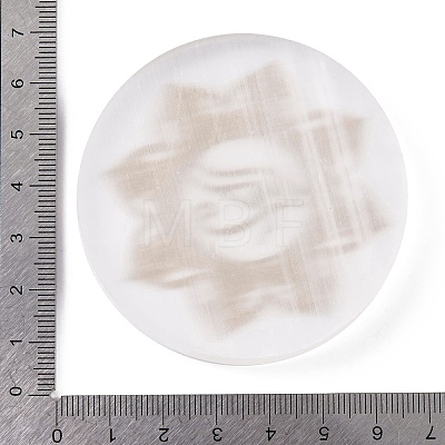 Flat Round Natural Selenite Slice Coasters DJEW-C015-02B-02-1