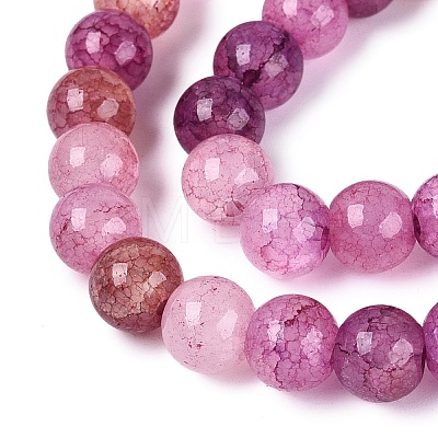 Baking Paint Crackle Glass Beads Strands GLAA-Q106-03A-08-1