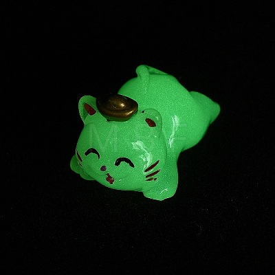 Luminous Resin Lucky Cat Display Decorations DJEW-P020-01A-1