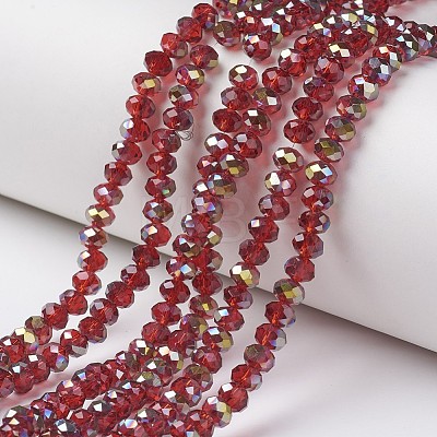Electroplate Transparent Glass Beads Strands LS-EGLA-A034-T6mm-S03-1