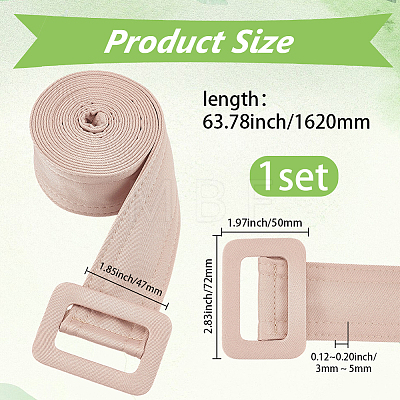 1Pc Cloth Waist Belts with Alloy Buckles for Coat AJEW-GF0015-07A-1