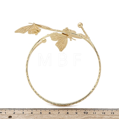 Butterfly Alloy Arm Cuff Bangles for Girl Women AJEW-A063-01H-G-1