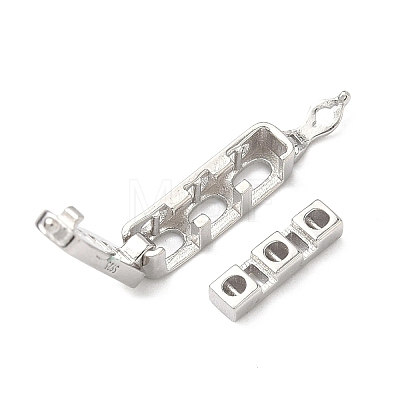 925 Sterling Silver Cubic Zirconia Twister Clasps STER-WH0007-28B-P-1