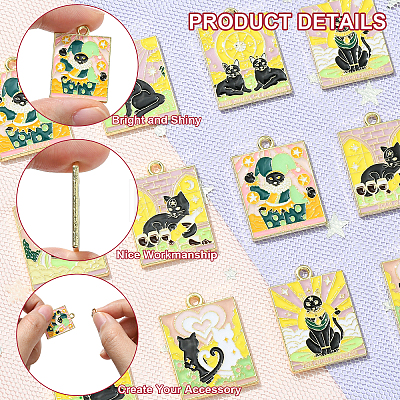 14Pcs 7 Style Alloy Enamel Pendants ENAM-CJ0005-59-1