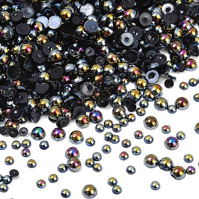 Electroplated Opaque Flat Back Resin Cabochons RESI-XCP0002-45E-1