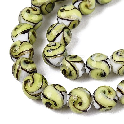 Gold Sand Handmade Lampwork Beads Strands LAMP-N037-08C-1