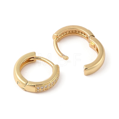Rack Plating Brass Micro Pave Clear Cubic Zirconia Hoop Earrings for Women EJEW-G394-08B-G-1