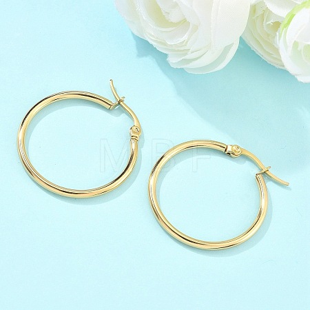 Ion Plating(IP) 304 Stainless Steel Hoop Earrings EJEW-N0016-11G-D-1