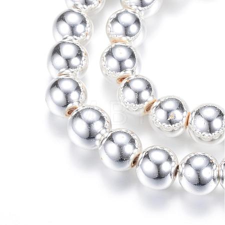 Electroplate Non-magnetic Synthetic Hematite Beads Strands G-Q466-6mm-02-1