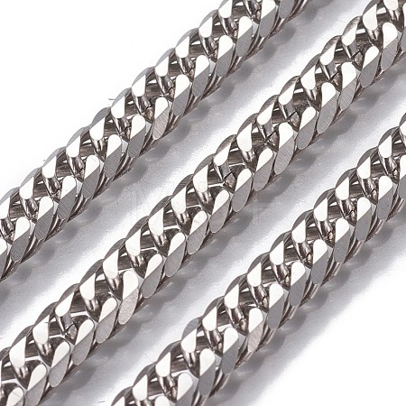Tarnish Resistant 304 Stainless Steel Cuban Link Chains CHS-P007-31P-1