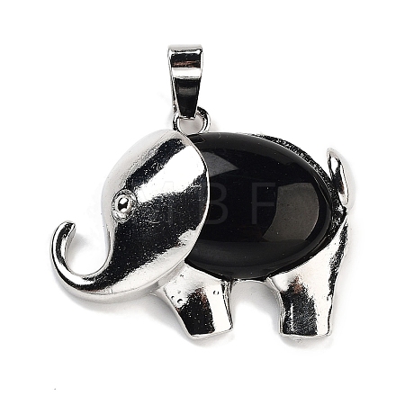 Natural Obsidian Pendants G-G112-01P-13-1
