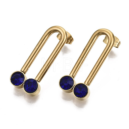 201 Stainless Steel Stud Earrings X-STAS-R115-27A-G-1