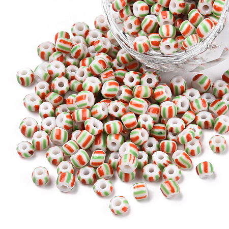 6/0 Opaque Colours Seep Glass Seed Beads X-SEED-F003-04A-07-1