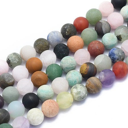 Natural Mixed Gemstone Beads Strands G-K310-H01-10mm-1