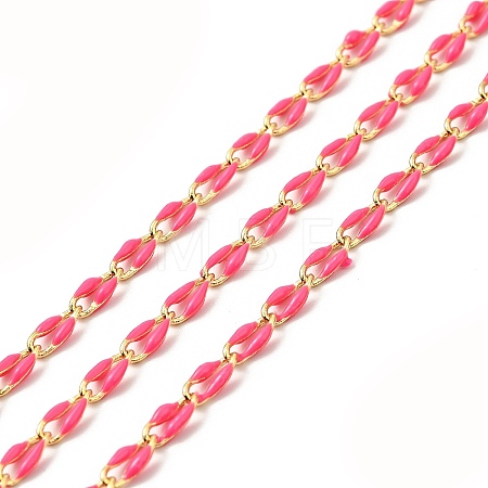 Brass Enamel Curb Chains CHC-C003-13G-07-1